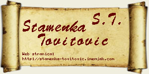 Stamenka Tovitović vizit kartica